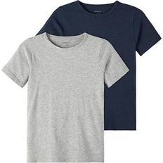 Elastan T-Shirts Name It Basic T-shirt 2-pack - Dark Sapphire (13209164)