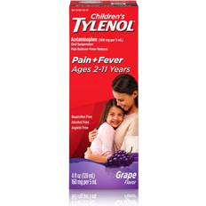 Cold medicine without acetaminophen Tylenol Children's Pain Fever Relief Cold Medicine Grape, 4 fl oz False
