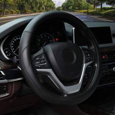 Steering Wheel Cover Valleycomfy Universal Microfiber Leather Steering Wheel Covers - Black