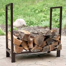 Bronze Fireplace Accessories Sunnydaze Decor Indoor/Outdoor Firewood Log Holder, 30 in. QXWR30-BRONZE