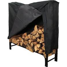 Fireplace Accessories Sunnydaze Decor Outdoor Firewood Log Rack with Cover, QX-4LR-4LRC