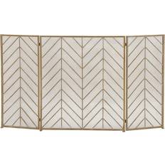 Gold Electric Fireplaces Litton Lane Emerson Cove Fireplaces Brass Brass Chevron Contemporary Fireplace Screen