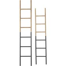 Combination Ladders Litton Lane Brown Metal Industrial Ladder (Set of 2) Multi-Colored