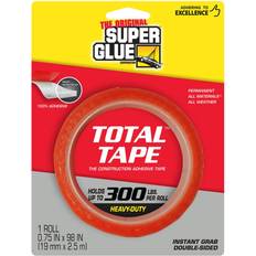 Super Glue 11710506 Construction Adhesive Tape.75-Inch x 98-Inch, transparent with red layer