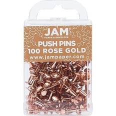 Gold Desktop Stationery Jam Paper Colored Pushpins, Rose Gold Push