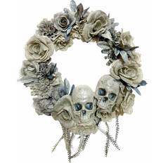 Grau Weihnachtsschmuck Wreath with 20" Skull & Roses Brown/Gray Weihnachtsschmuck