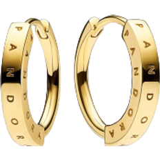 Gold Ohrringe Pandora Signature I-D Hoop Earrings - Gold