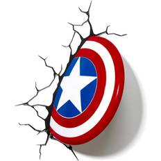 Kunststoff Wandleuchten Paladone Marvel 3D LED Light Captain America Shield Wandleuchte
