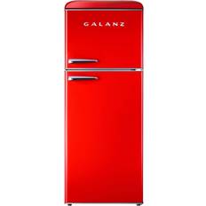 Red Fridge Freezers Galanz GLR10TRDEFR Retro Top cu. Red