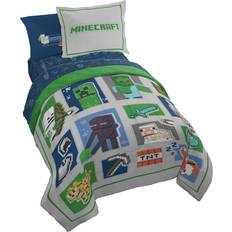 Minecraft Patchwork Blue & Green Bed in a Bag Bedding Set Reversible