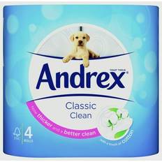 Andrex Toilet & Household Papers Andrex Classic Clean Toilet Roll Tissue 4 Rolls Roll