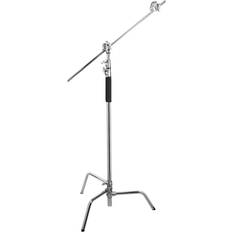 Light & Background Stands Flashpoint 10' C Stand on Turtle Base, 40" Grip Arm & Two 3" Gobo Heads, Chrome