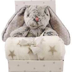 Polyester Babytepper CarloBaby Fleece Blanket & Stuffed Animal Rabbit