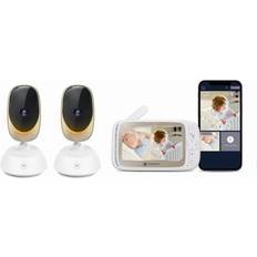 Baby Alarm Motorola VM85-2 Connect 5" Remote Pan Video Baby Monitor, 3-Piece Set Pearl White