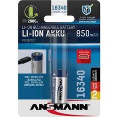 Batteri 3.6v Ansmann 16340, Micro-USB Special-batteri 16340 Litium 3.6 V 850 mAh