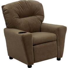 Flash Furniture Sitting Furniture Flash Furniture Kids Chandler Contemporary Microfiber Recliner with Cup Holder