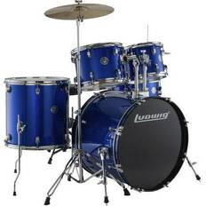 Drums & Cymbals Ludwig Accent Drive 5-Piece Complete Drum Set 22 Bass (Blue Sparkle)