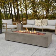 Gray Fireplaces Real Flame Aegean 70 in. Rectangle Propane Fire Table, Mist Gray, C9814LP-MGRY