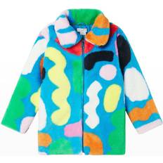Jackets Children's Clothing Stella McCartney Kids Blue Abstract Shape Faux-Fur Jacket