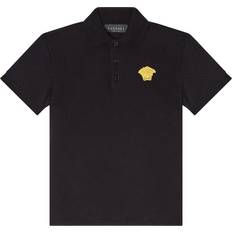 Schwarz Poloshirts Versace Boy's Medusa Badge Polo - Black