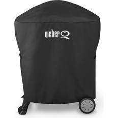 BBQ Covers Weber Premium Grill Cover For Q 100/1000 Or 200/2000 Series Gas Grills On Rolling Cart 7113 - Black