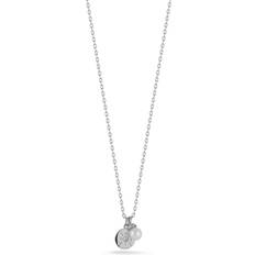 Glaze Jewelry Charm Round Pendant Necklace - Silver/White/Transparent