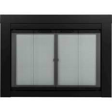 Black Ethanol Fireplaces Pleasant Hearth Ascot Small Glass Fireplace Doors
