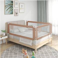 Schutzlatten für Betten vidaXL Toddler Safety Bed Rail Taupe Fabric Baby Cot Bed Protection