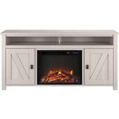 Ameriwood Home Electric Fireplaces Ameriwood Home Farmington Ivory Oak 60" Electric Fireplace TV Console