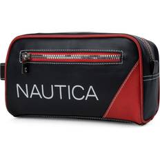 Men Toiletry Bags Nautica Mens Core Pebbled Travel Kit red