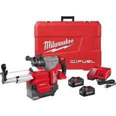 Milwaukee Hammer Drills Milwaukee M18 FUEL 18V Lithium-Ion Brushless 1-1/8 in. Cordless SDS-Plus Rotary Hammer/Dust Extractor Kit, Two 6.0Ah Batteries