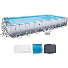 Bestway Swimming Pools & Accessories Bestway 56625E Power Steel 31ft x 16ft x 52in Rectangular Above Ground Pool Set