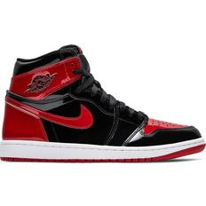 Patent Leather Sneakers Nike Air Jordan 1 Retro High OG Wide Patent - Black/White/Varsity Red