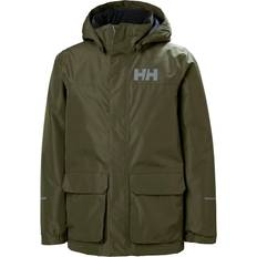 Grønne Regnjakker Helly Hansen Vika Insulated Rain Jacket Junior Utility Green-431 164/14