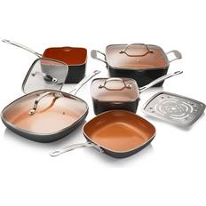 Gotham Steel Cookware Sets Gotham Steel Square Cookware Set with lid 10 Parts