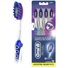 Oral-B 3D White Luxe Pro-Flex Manual Soft Toothbrush, 4 Count