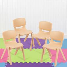 Flash Furniture Sitting Furniture Flash Furniture Whitney 4 Pack Natural School Chair with 13.25 Seat