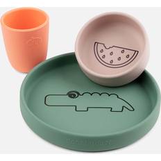 Done By Deer Baby care Done By Deer Silicone Dinner Set Croco