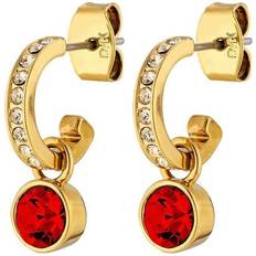 Dyrberg/Kern Dessa Earrings - Gold/Transparent/Red