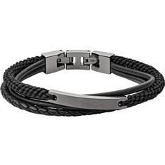 Black Bracelets Fossil Vintage Casual Steel Multi-Strand Bracelet - Black/Silver