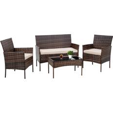 Synthetic Rattan Outdoor Lounge Sets FDW Patio Conversation