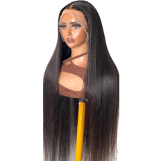 Dulove Straight Lace Front Wigs 24 inch Natural Black