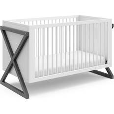 Storkcraft Bedside Crib Storkcraft Equinox 3-in-1 Convertible Baby Crib White/Gray