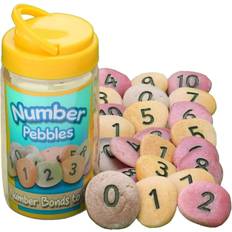 Stacking Toys Yellow Door Number Pebbles, Set of 22