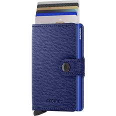 Secrid Intense blue textured leather anti-theft wallet with RFID protection, Blue.
