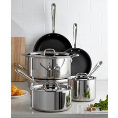 All-Clad Cookware All-Clad Steel Nonstick 10-Piece Cookware Set with lid