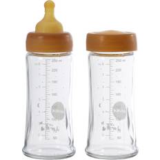 Tåteflasker Hevea Wide Neck Baby Glass Bottle 250ml 2-pack