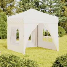 vidaXL Folding Party Tent with Sidewalls Cream 2x2