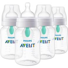 Avent bottles Baby Bottles & Tableware Philips AVENT Anti-Colic Baby Bottles with AirFree Vent, 9oz, 4pk, Clear, SCY703/04