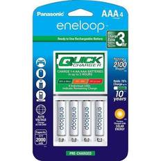 Batteries & Chargers Panasonic 'Advanced' Individual Battery 3 Hour Quick Charger with 4 AAA eneloop Rechargeable Batteries